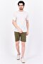 Men Drawstring Brand Logo Basic Shorts, Dark Olive - 3
