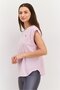 Women Sportswear Fit Cap Sleeves Training Top, Peach - 2