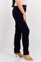 Women Mom Fit Textured Corduroy Pants, Navy Blue - 4