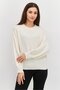 Women Crew Neck Knitted Sweater, Off White