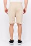 Men Drawstring Brand Logo Basic Shorts, Beige - 3