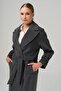 Low Sleeve Oversize Coat with Snap Snap Closure Sleeve Placket DARK GRAY 3933 - 5