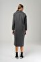 Double Breasted Mid-Length Oversize Coat DARK GRAY 3860-Y - 7