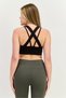 Women Brand Logo Padded Sports Bra, Black - 2