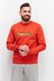 Men Crew Neck Long Sleeve Brand Logo Sweatshirt, Red