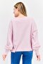 Women Crew Neck Long Sleeve Textured Sweatshirt, Pink - 3