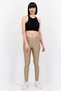 Women Sportswear Fit Brand Logo Training Tights, Tan - 4