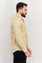 Men Regular Fit Embroidered Logo Long Sleeves Casual Shirt, Light Beige - 3