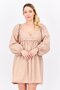 Women Pleated Mini Dress, Tan