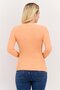 Women Round Neck Textured Long Sleeves Top, Orange - 3