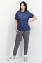 Women Sportswear Fit Short Sleeves Brand Logo T-shirt, Navy - 3