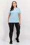 Women Sportswear Fit Short Sleeves Training Top, Turquoise - 3