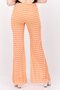Women Textured Wide Leg Pant, Orange - 3