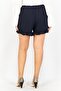 Women Drawstring Plain Basic Shorts, Dark Navy - 3