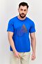 Men Crew Neck Short Sleeves Brand Logo T-Shirt, Blue