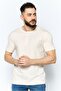 Men Crew Neck Short Sleeve Textured T Shirt, Peach