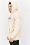 Men Hood Graphic Print Long Sleeves Sweatshirt, Beige - 3