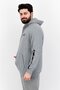 Men Sport Fit Long Sleeve Training Hooded Sweatshirt, Grey - 3