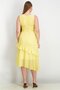 Women Textured Ruffle Dress, Yellow - 3