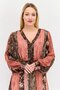 Women Allover Print Midi Dress, Rust - 2