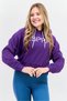 Women Brand Logo Long Sleeve Cropped Hoodie, Purple