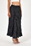 Women's Smoked Pleated Wrinkled Fabric Maxi Skirt - 3