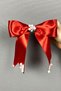Red Pearl Design Bow Hair Clip - 2