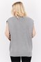 Women V-Neck Knitted Sweater Vest, Grey - 3