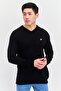 Men V Neck Long Sleeve Brand Logo Sweater, Black