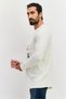 Men Crew Neck Long Sleeve Brand Logo T-Shirt, Cream - 2
