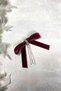 Bow Velvet Ribbon Hanging Rhinestone Hair Clip