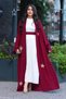 Burgundy Star Detailed Abaya - 5