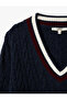 Long Sleeve Hair Knit Women's Oversize V-Neck Sweater - 5