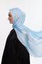 Idol Satin Janjan Shawl - Light Blue