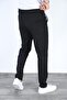 Men's Black Color Elastic Waist Lace-Up Quality Casual Winter Trousers - 7