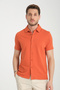 Lucero Men's Orange 100% Cotton Non-Shrink Slim Fit Slim Polo Neck Sports Shirt - 3