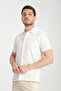 Lucero Men's White 100% Cotton Non-Shrink Slim Fit Slim Polo Neck Sports Shirt - 3