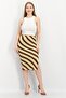 Women Stripe Midi Skirt, Brown - 4