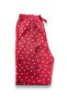 Women's Red Polka Dot Fleece Pocket Winter Thick Quality Pajama Bottoms - 4