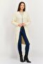 Women Textured Open Front Cardigan, Off White