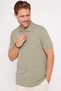 Men's Slim Fit Slim Fit 100% Cotton Plain Pique Green Polo Collar T-Shirt
