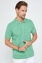 Men's Slim Fit Slim Fit 100% Cotton Plain Pique Green Polo Collar T-Shirt