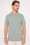 Men's Slim Fit Slim Fit 100% Cotton Plain Pique Green Polo Collar T-Shirt - 2