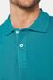 Men's Slim Fit Slim Fit 100% Cotton Plain Pique Blue Polo Collar T-Shirt - 4