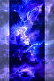 Purple Sky Lightning Pattern Door - Pole Covering, Printed Sticker, 2 Pieces, 22*50 cm - 2