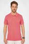 Men's Slim Fit Slim Fit 100% Cotton Plain Pique Powder Color Polo Collar T-Shirt - 2