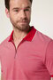Men's Slim Fit Slim Fit Cotton Zippered Claret Red Polo Collar T-Shirt