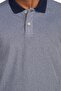 Men's Slim Fit Slim Fit 100% Cotton Plain Pique Navy Blue Polo Collar T-Shirt - 3