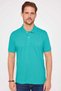 Men's Slim Fit Slim Fit 100% Cotton Plain Pique Green Polo Collar T-Shirt - 2