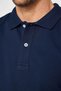 Men's Slim Fit Slim Fit 100% Cotton Plain Pique Navy Blue Polo Collar T-Shirt - 4